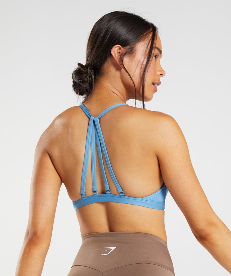 Women's Gymshark Minimal Sports Bra Blue | NZ 6FZLOX